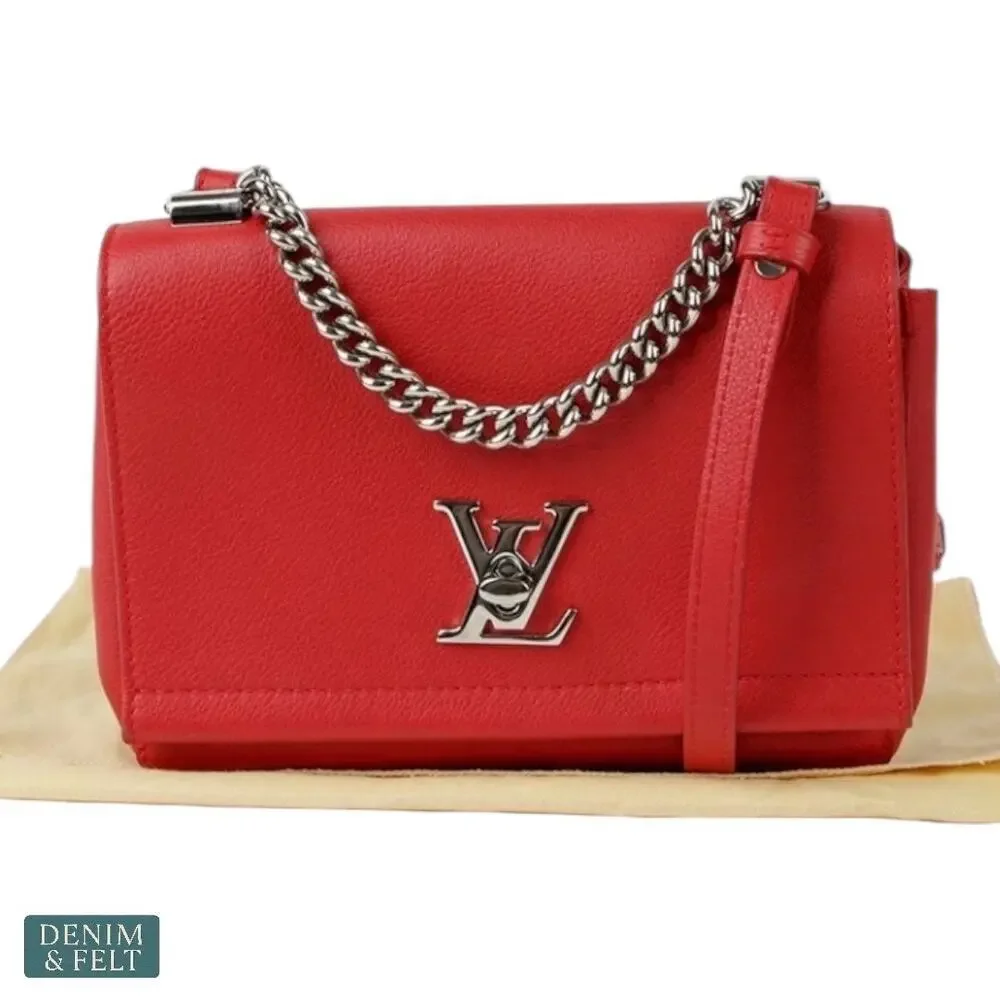 Louis Vuitton Lockme II BB Red‎ Taurillon Leather Crossbody Bag Authentic